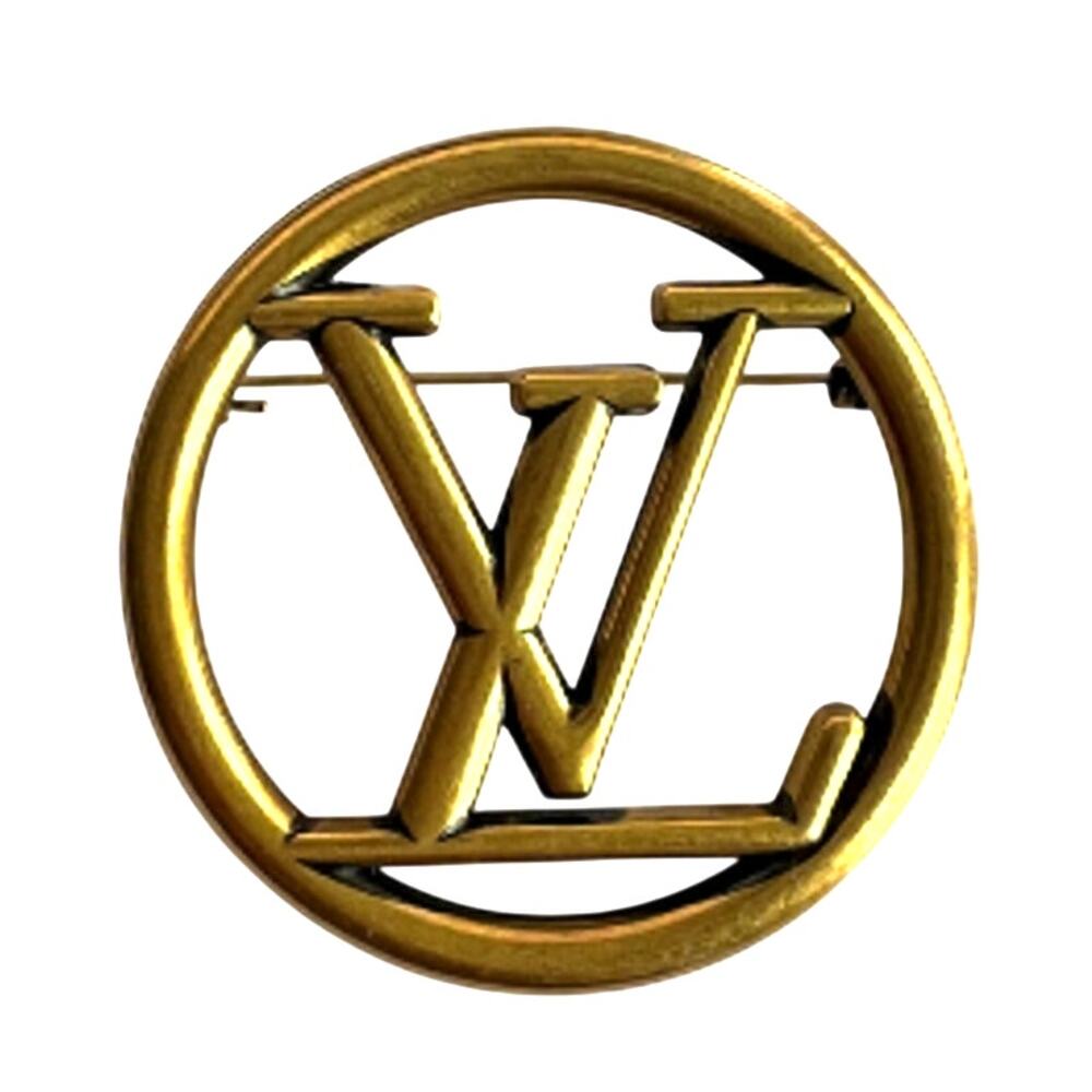 Louis Vuitton Vintage Gold Circle LV Monogram Brooch (LVXX004) - Picture 6 of 6